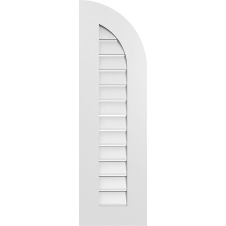 Ekena Millwork Quarter Round Top Right Surface Mount PVC Gable Vent w/ 3-1/2"W x 1"P Standard Frame, 12"W x 40"H GVPQR12X4001SF